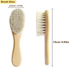 Baby Hair Brush And Comb Set For Newborns   Toddlers   Wooden Baby Brush Set Wit