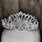 Bridal Princess Crystal Tiara Wedding Party Crown Veil Hair Silver Pair Lot Of 2