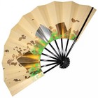 Vintage Japanese Kyoto Odori Maiogi Folding Gold Flake Dance Fan  Rtmar23-v