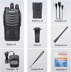 Long Range Walkie Talkie 4 Set 50 Mile Two Way Radio Charge Headset Waterproof