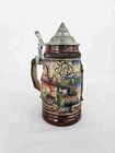Vintage German Lidded Zoller And Born Beer Stein Castles