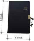Vintage 365 Journal With Lock And Key  A5 Blank Page Diary For Women Men  Black 