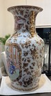 Vintage Chinese Qianlong Famille Rose Porcelain Floor Vase Red Stamp