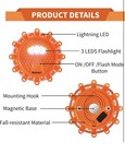 12 Pack Led Safety Road Flares Flashing Emergency Warning Light Usb Rechargeable