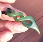 S Gardiner Nz Maori Greenstone Pounamu Jade Tiny Eternity Twist Pendant