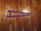 Vtg Chippewa Lake Ohio Souvenir Wool  Pennant 53  Inches Long Sewn On Letters