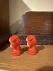 Vintage Small Ceramic Red Pixie Elves Set Of 2