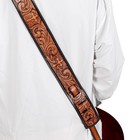 Leather Guitar Strap Cross Design Us Handmade Electric acoustic Stitched