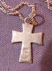 Vintage Religious Sterling Silver Cross Pendant Engraved Faith - 16   Ster Chain