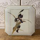 Otagiri Laquerware Grand Iris Coasters Storage Box Set Of 5 Japan Vintage