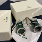 New Rolex Green Opera Glasses Binoculars With Box   Pouch     Rare Collectible
