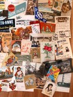 Victorian   Mid Century Ephemera Lot Trade Post Greeting Cards Labels Scrap Ads