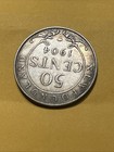 1904-h Newfoundland 50 Cents Silver Xf Au