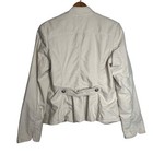 La Ligna Size Medium Ivory Cotton Canvas Military Style Jacket Coastal Prep