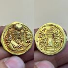 Authentic Old Ancient Sassanian 18k Gold Drahm Of Shapur Mashriq ad 241-ad