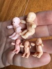 Vintage Lot Of 5 Hard Plastic Tiny Miniature Small Baby Doll Dollhouse Crafting