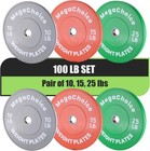 Rubber Bumper Plates Weight Set 10-160lbs Barbell Plates For Deadlifts Gym Use