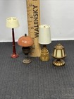 4 Vintage Lot Dollhouse Miniature Lamps Non Electric Table Floor Ceiling