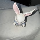 Vtg White Ceramic Bunny Rabbit Figurine In Blue Jacket Peter Rabbit