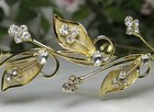 Floral Clear Austrian Rhinestone Crystal Tiara Headband Bridal Wedding -gold