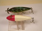 2 Vintage Injured Minnow Missing Hardware Wood Crankbait Lure