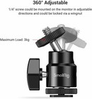 Smallrig Tripod Ball Head Stand With Flash Shoe 1 4  Hot Shoe Mount Adapter 761