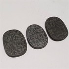 Ancient Egyptian Inspired Basalt Scarab Intricate Carved Hieroglyphic Details