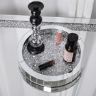Round rectangle Silver Mirrored Tray Crushed Diamond Inlaid Vanity Jewelry Tray