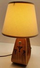 Vintage Wooden Saddle Stirrup Lamp With Western Cowboy Cattle Branding