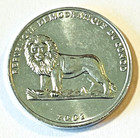 2002 Congo D r  25 Centimes Coin Leaping Wild Dog Puppy Lion Cat Animal Wildlife