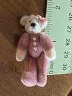Vtg Nancy Fruetel Teddy Bear Artist Dollhouse Mini White   Pink Bear 1 75    Look