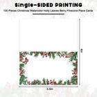 100pcs Christmas Place Cards 2 X 3 5 Inch Holly Berry With Pine Branch Cone Tent