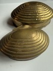 Vintage Mid-century Modern Mcm 2 Brass Clamshell Nested Boxes Beach Theme