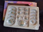 Vintage Child s Miniature 17 Pc China Tea Set  W sunflowers New In Original Box 