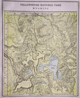 Antique 1901 Map   Yellowstone National Park  Wyoming  11x14 - 04
