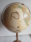 Vintage Replogle 16   Floor Globe World Classic Series Wood Stand relief