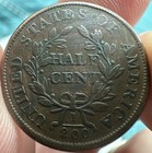 1805 Draped Bust Half Cent Large 5 With Stems Vf Details 