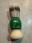 Vintage  Peerless Shaving Brush Green   White In Original Box Nos    