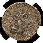 Roman Empire  Nero  Ad 54-68     As  Victory With Shield  Spqr  Ngc Choice Fine