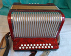 Hohner Corso Diatonic Button Accordion 2 Row  Keys Of G And C  Good Cond   Red