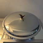 Vtg Large Chrome Silver Serving Bowl Casserole Dish Hotpot Server Warmer W lid