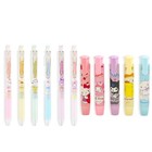 6 Pcs Cute Mechanical Pencils   5 Pcs Retractable Erasers  Cartoon Stationery Se