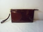 Michael Kors Daneila Heart Wallet Wallet Clutch Patent Leather Plum Burgandy