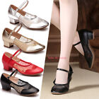 Women s Leather Jazz Latin Tango Dance Shoes Ballroom Salsa Heeled Dance Shoes