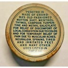 Vintage Free Sample Penetro Salve Advertising Medicine Round Tin