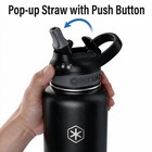 Icewater 40 Oz Pop-up Straw Leak-proof Lock Lid 40 Ounces  Space Black