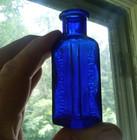 Sharp   Dohme Philadelphia Cobalt Blue 3 Sided Poison Medicine Bottle