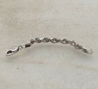 3mm Heavy Duty Solid Diamond Cut Rope Chain Necklace Extender  14k White Gold