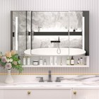 39x28   Led Bathroom Medicine Cabinet Wall Mount Mirror Cabinet Vanity Storage