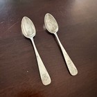 German Sterling Silver - Set Of 2 - 800 Vintage Antique Monogram Spoons
